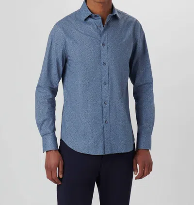 Bugatchi Uomo Specks 6 Way Stretch Long Sleeve In Dusty Blue