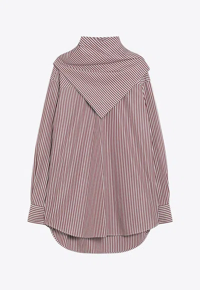 Ami Alexandre Mattiussi Ami Paris Cherry-coloured Striped Bandana Shirt In Pink