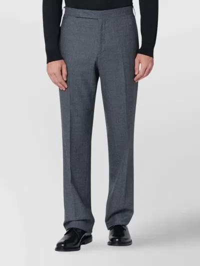 Lardini Tailored Wool Trousers With Pockets And Loops In Gray