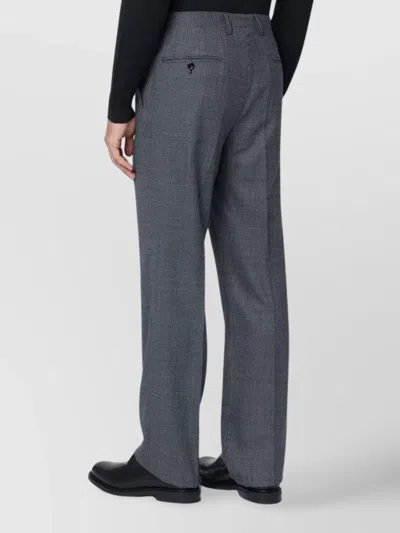 Lardini Tailored Wool Trousers With Pockets And Loops In Gray