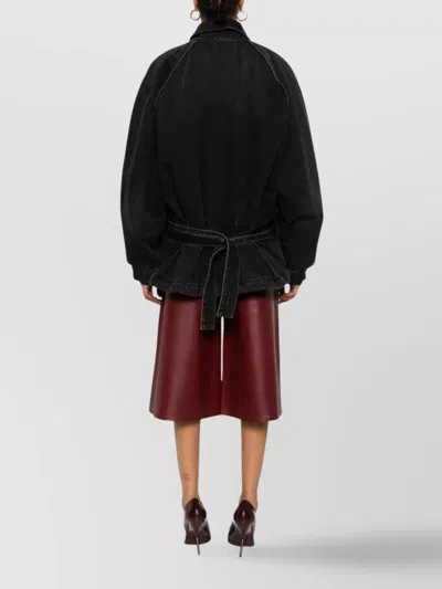 Haikure Denim Jacket Belted Waist In Multi