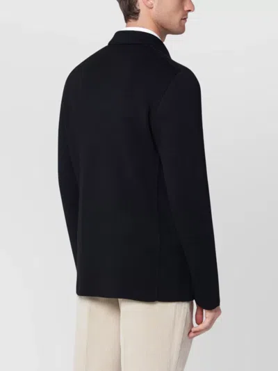 Lardini Wool Knit Double Breasted Coat In Multi