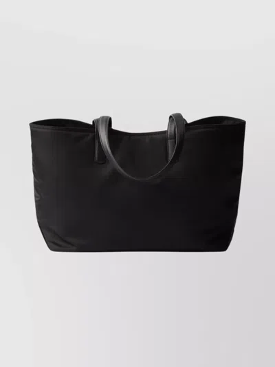 Prada Re-edition 1978 Medium Re-nylon And Saffiano Leather Tote Bags In Black