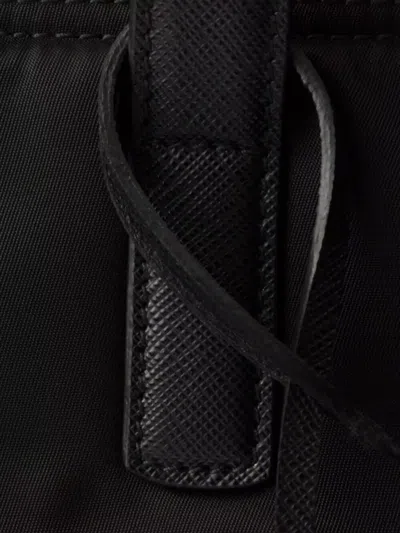 Prada Re-edition 1978 Medium Re-nylon And Saffiano Leather Tote Bags In Black