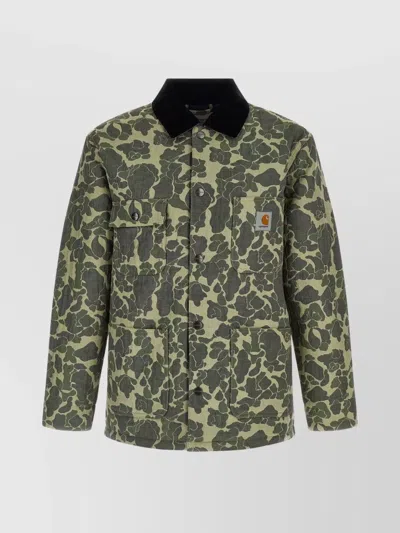Carhartt Camouflage Pattern Chore Coat Front Pockets In Green