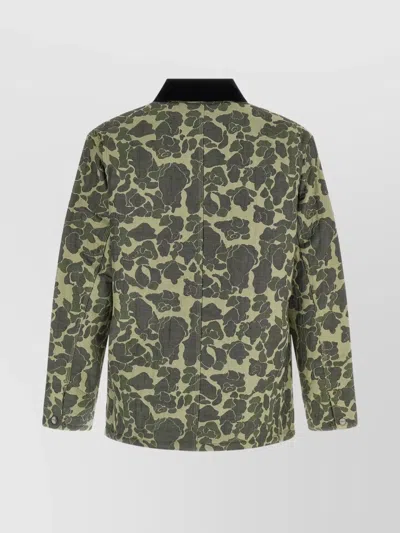 Carhartt Camouflage Pattern Chore Coat Front Pockets In Green