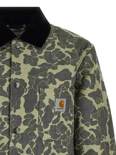 Carhartt Camouflage Pattern Chore Coat Front Pockets In Green