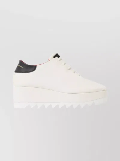 Stella Mccartney Elevated Round Toe Platform Sneakers In White