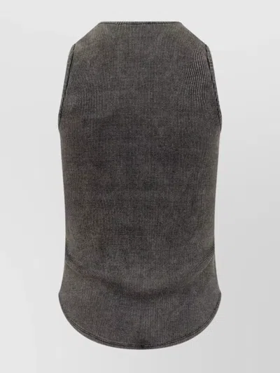 Diesel Denim Top With A Used Effect In Gray