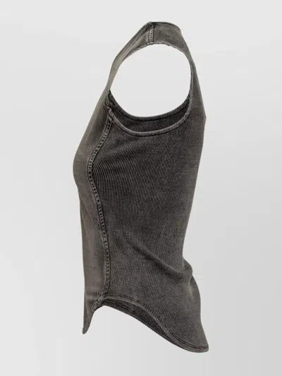 Diesel Denim Top With A Used Effect In Gray