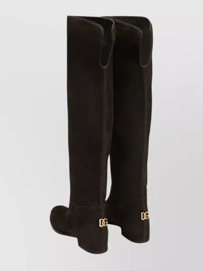 Dolce & Gabbana Dolce&gabbana High Suede Boot In Ebony Brown In Brown