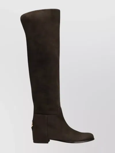Dolce & Gabbana Dolce&gabbana High Suede Boot In Ebony Brown In Brown