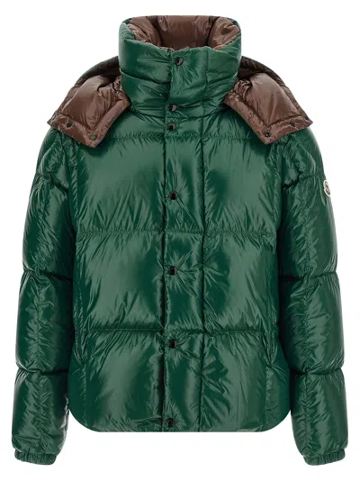 Moncler Parana Glossy Hooded Short Down Jacket Clothing In Green