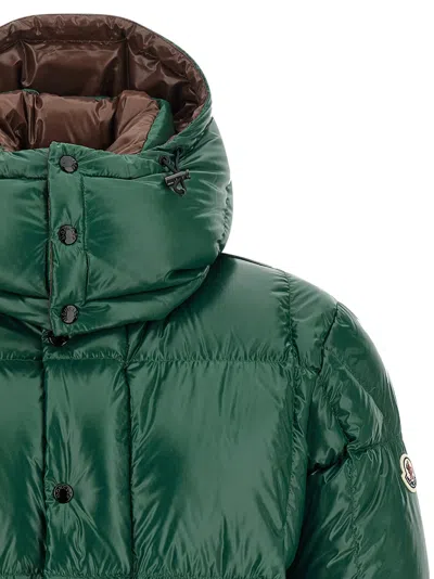 Moncler Parana Glossy Hooded Short Down Jacket Clothing In Green