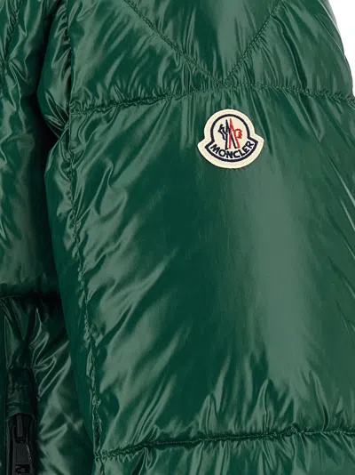 Moncler Parana Glossy Hooded Short Down Jacket Clothing In Green