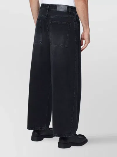 Studio Nicholson Relaxed Fit Wide Leg Denim Trousers In Blue