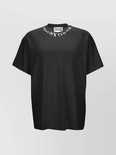 Versace Jeans Couture Crew Neck Short Sleeve Logo T-shirt In Black