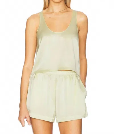 Leset Barb Scoop Tank Top In Citrine In Green