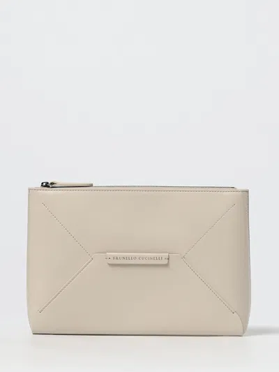 Brunello Cucinelli Clutch  Woman Color Yellow Cream In Neutral
