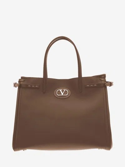 Valentino Women Brown Antibes Medium Tote, Onesize Luxury Satchels For Women Darveys In Brown