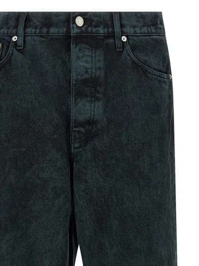 Dries Van Noten Wide-leg Denim Trousers Five Pocket Style In Green