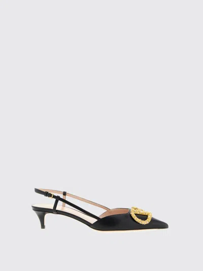 Valentino Garavani Valentino Vlogo 40 Velvet Slingback Pump In Black