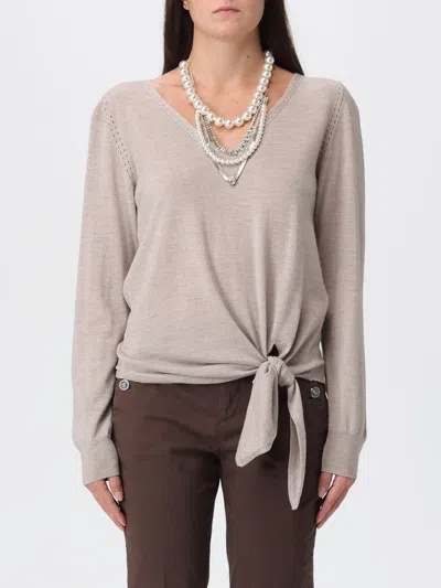 Liu •jo Liu Jo Wool Sweater With Necklace In Neutral