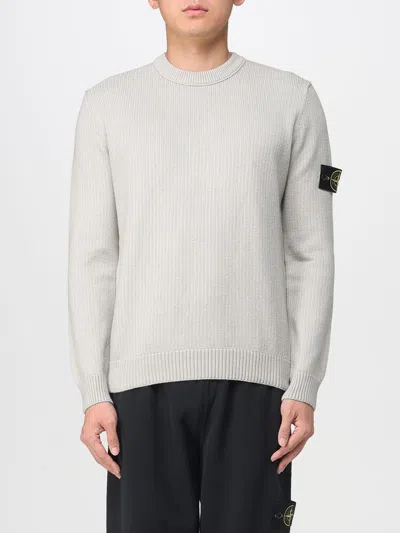 Stone Island Fancy Yarn Regular-fit. Maglione Girocollo In Misto Lana E Nylon Con Texture Garzata. Maglia Rasata In Gray