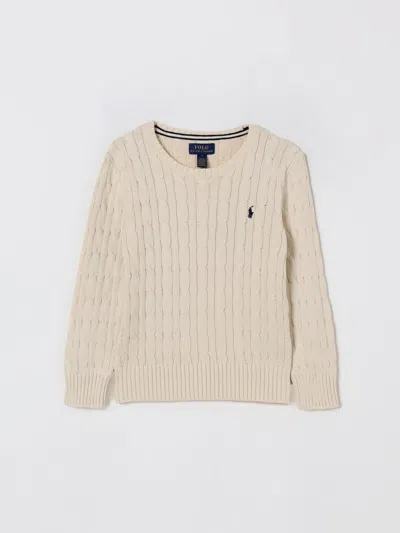 Polo Ralph Lauren Cable-knit Cotton Sweater With Logo In Neutral