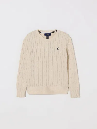 Polo Ralph Lauren Cream Cable-knit Crewneck Sweater In White