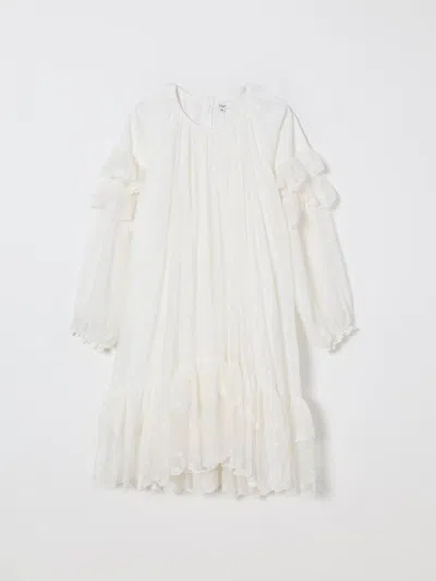 Chloé Ivory Dress For Girl With Flowers In White