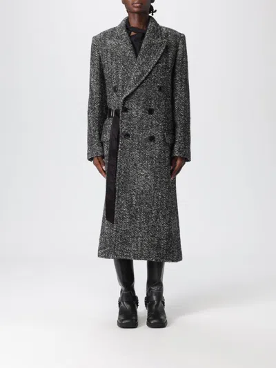 Isabel Marant Double-breasted Coat Belted Waist In Gray