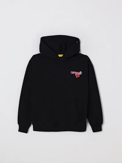 Off-white Off White Kids Long-sleeved Hoodie In Black