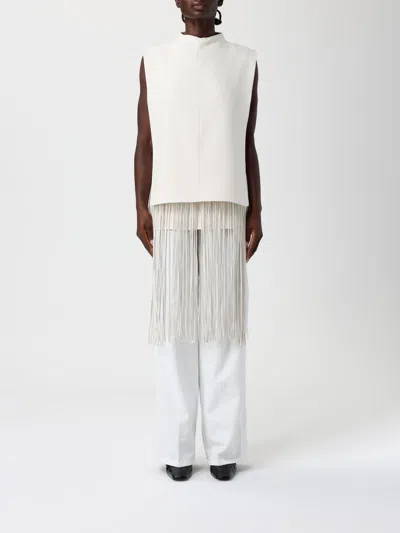 Sportmax Finnici Fringe Cady Sheath Dress In White