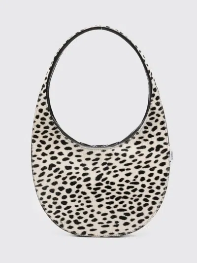 Coperni Swipe Black And White Handbag With Brushed Effect And All-over Polka Dots Motif In Fabric In White