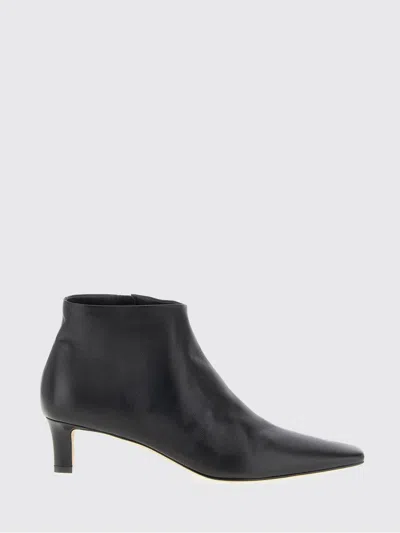 The Row Black Carla 45 Ankle Boots In Leather In Black