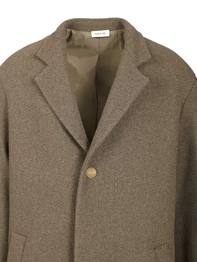 Fear Of God Relaxed Coat Coats Grey In Brown