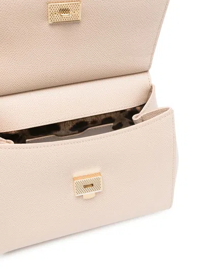 Dolce & Gabbana Large Sicily Top Handle Bag In Dauphine Leather In Pink