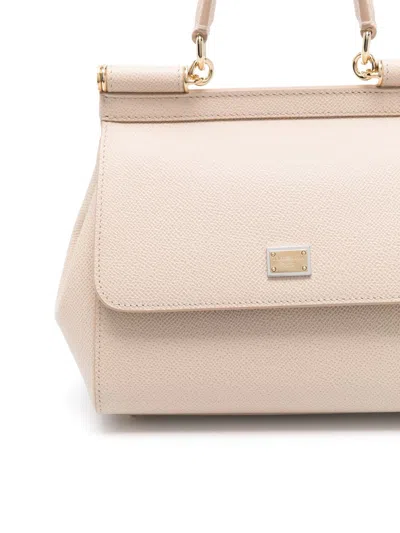 Dolce & Gabbana Large Sicily Top Handle Bag In Dauphine Leather In Pink