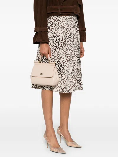 Dolce & Gabbana Large Sicily Top Handle Bag In Dauphine Leather In Pink