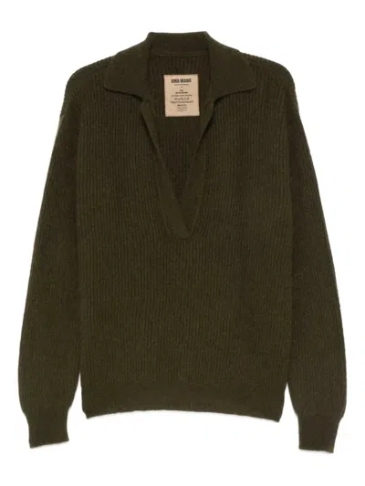 Uma Wang V-neck Sweater In Green