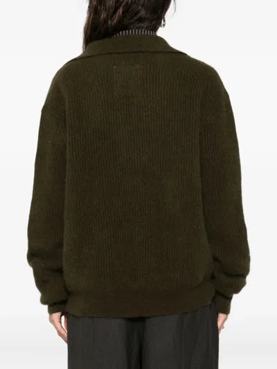 Uma Wang V-neck Sweater In Green