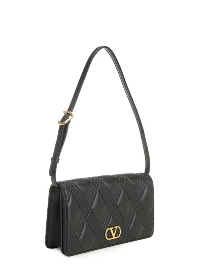 Valentino Quiltie 67 Mini Shoulder Bag In Quilted Nappa In Black