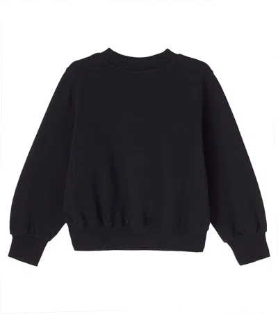Molo Sequined Cotton Jersey Sweatshirt In Black
