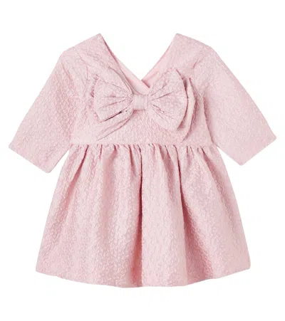 Molo Bow-detail Floral Jacquard Dress In Pink