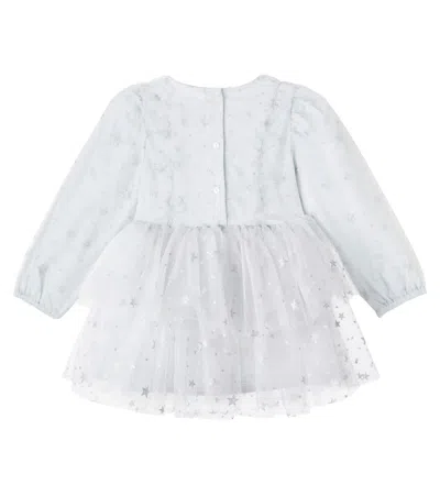 Molo Baby Claudette Glitter Tulle Dress In Gray