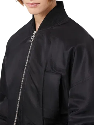 Sportmax Short Nylon Bomber Jacket In Black