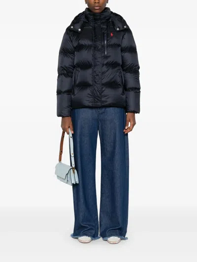 Polo Ralph Lauren Water-repellent Quilted Down Jacket With Detachable Hood Clothing In Black