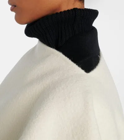 Totême Toteme Fringed Wool-blend Poncho In Neutral