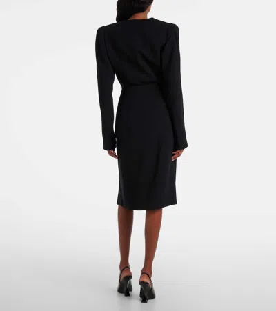 Mugler Slit Detail Midi Skirt In Black